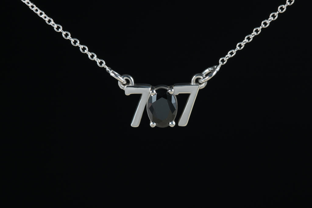 Black 707 necklace in sterling silver