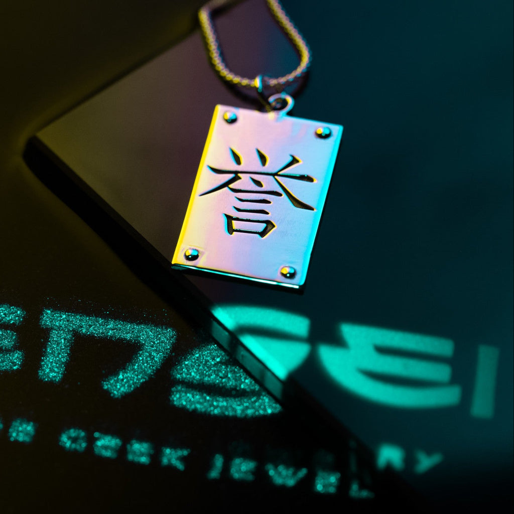 Sterling silver chain of kanji necklace