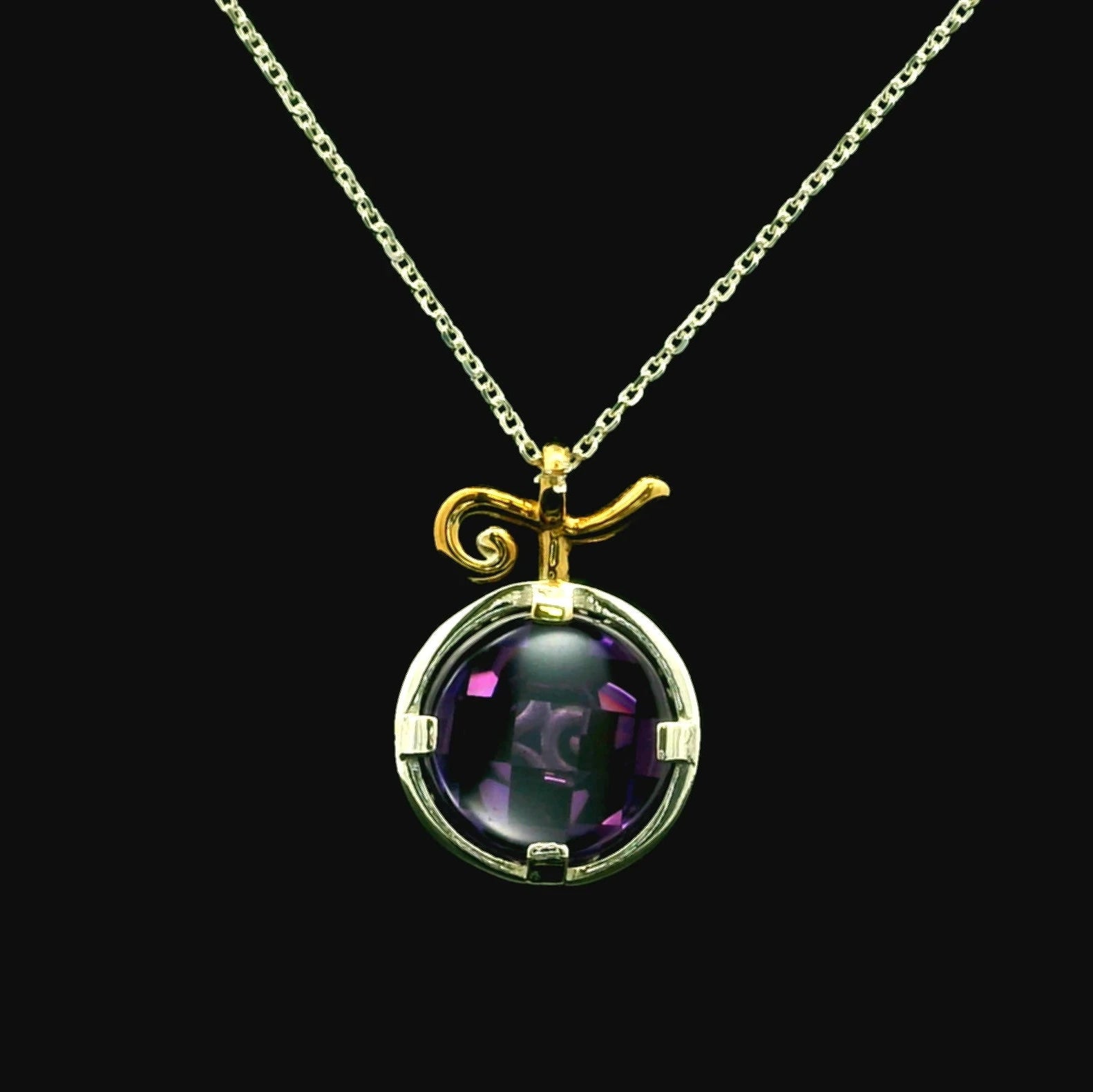Colgante de fruta púrpura puesto – colgante en plata de ley