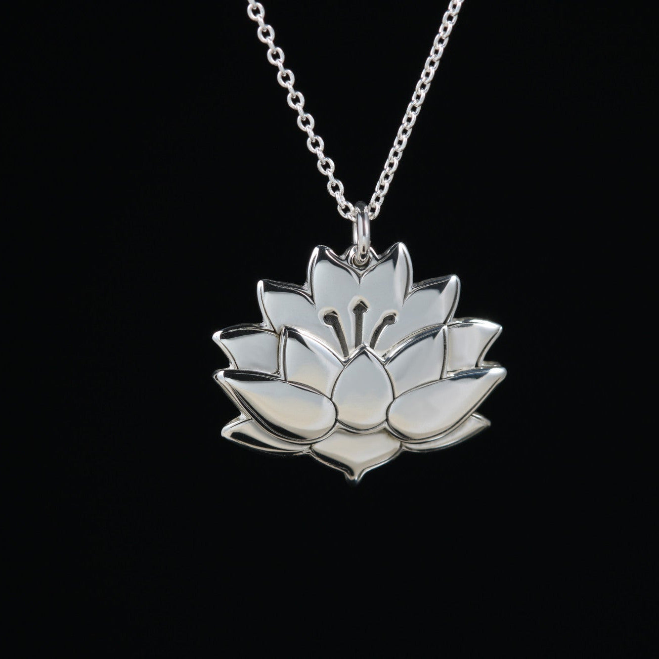 Sterling silver lotus flower necklace – Ren Necklace
