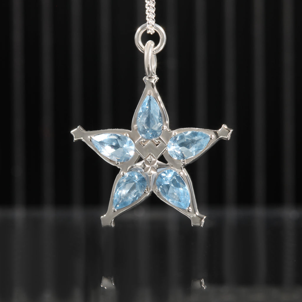 Wayfinder Necklace azul en plata de ley